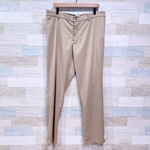 NIKE Flat Front Performance Stretch Golf Pants Beige Dri Fit Work Mens 38x32
